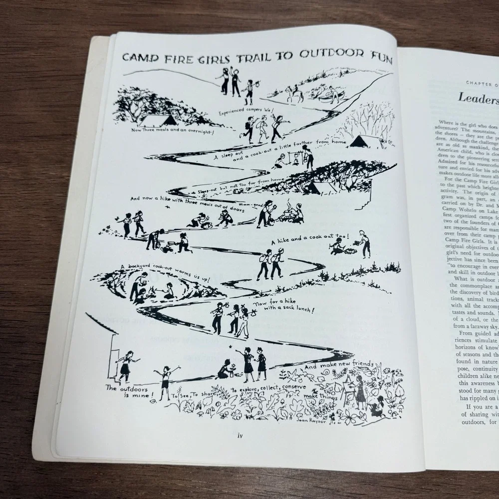 Camp Fire Girls The Outdoor Book Blue Vintage 1960 First Printing Mid-Century
